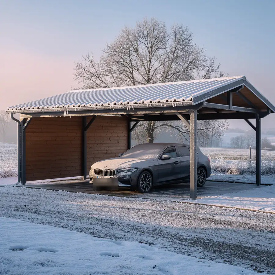 Carport bois sur mesure installé dans la Loire