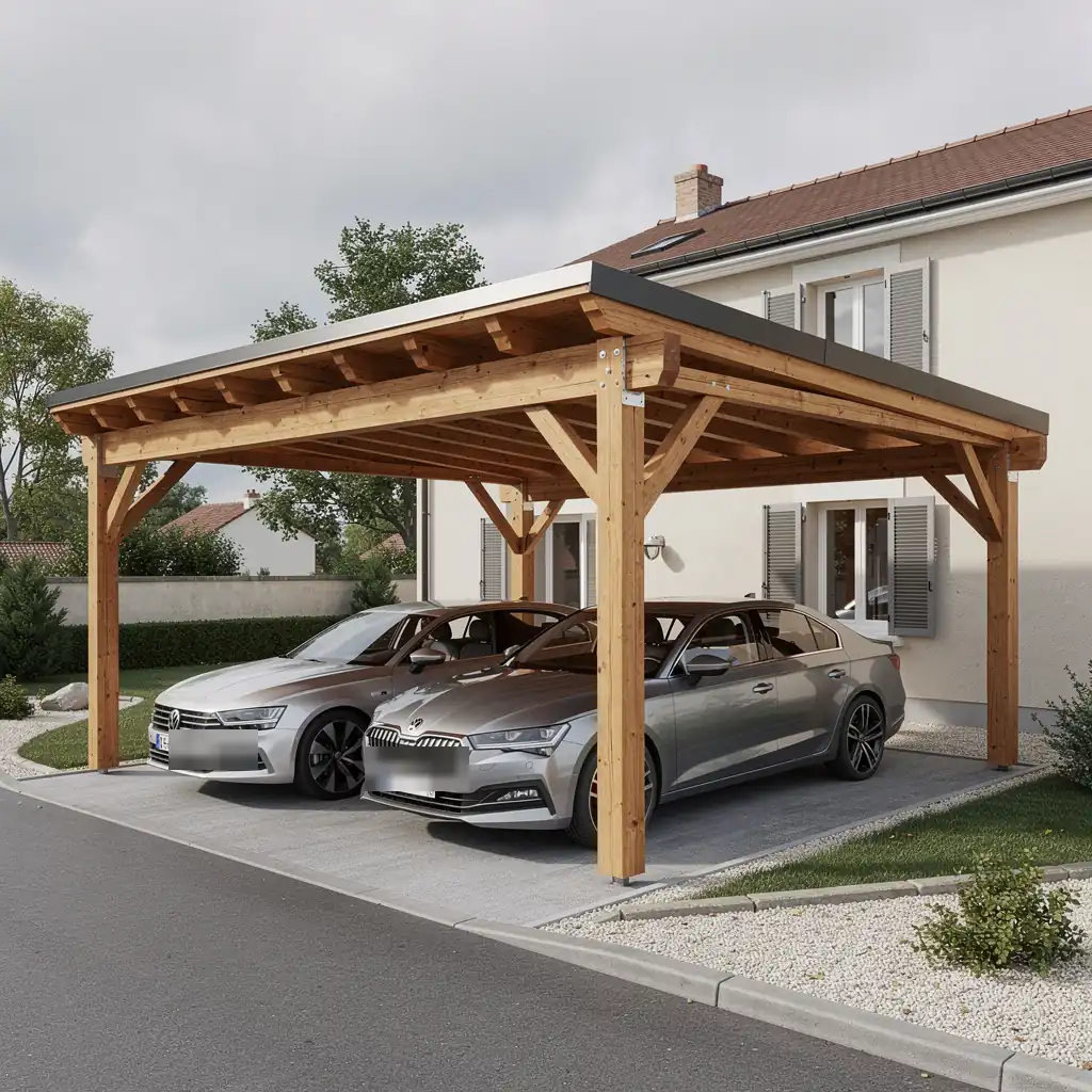 Carport bois sur mesure dans la Loire